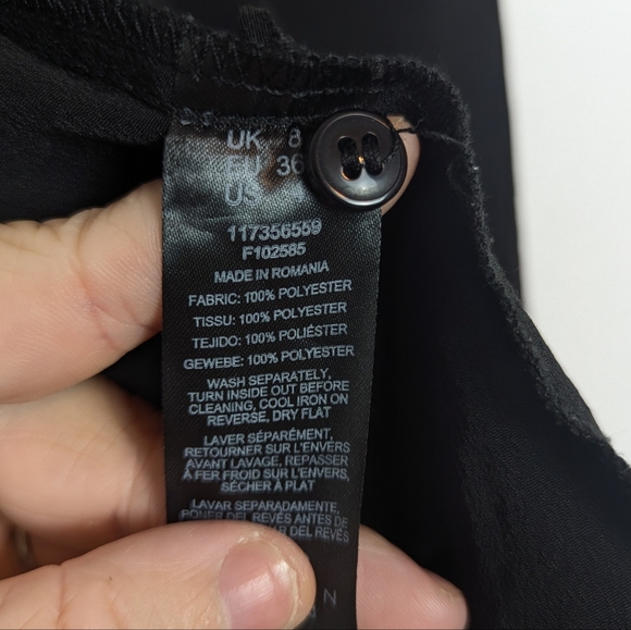 ASOS Design Curve Black Volume Sleeved Ruffle Cuffs Soft Shirt - Picture 6 of 7